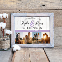 Rustic White Barn Wood Wedding Newlyweds 4-Photo