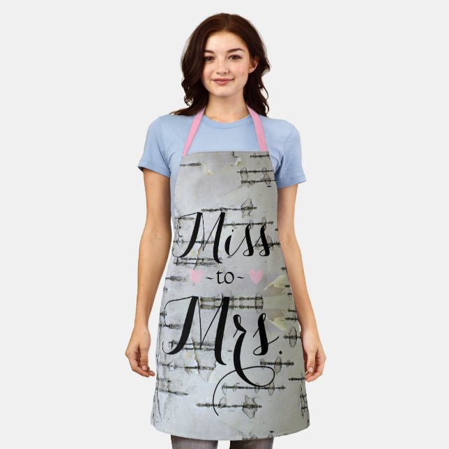 Rustic White Birch Bark Heart Bridal Shower  Apron (Worn)