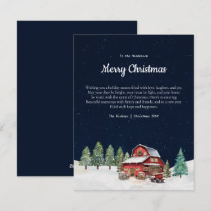 Rustic White Christmas Barn Holiday Card