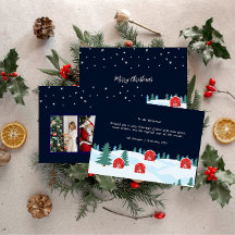 Rustic White Christmas Photo Christmas Card