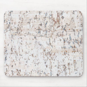 rustic white cork wood mouse pad