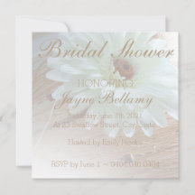 Rustic White Daisy Bridal Shower Invitations