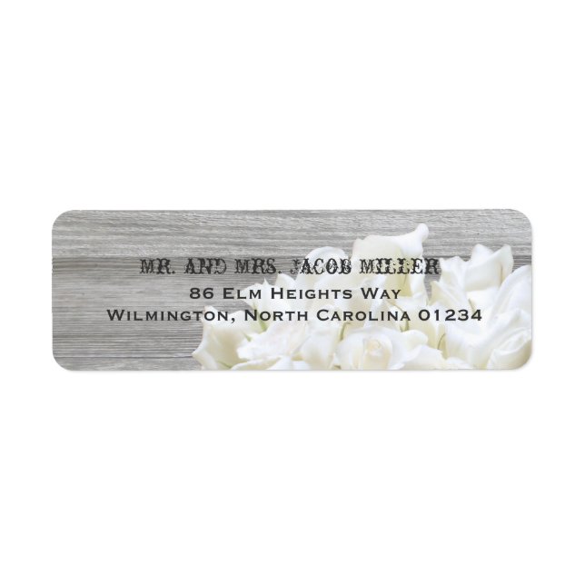 Rustic White Flowers Return Address Labels (Front)