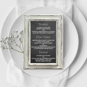 Rustic White Frame & Chalkboard Wedding Collection Menu