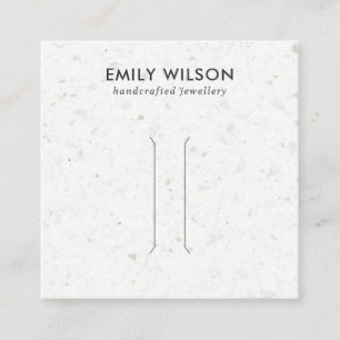 RUSTIC WHITE GREY TERRAZZO HAIR CLIP DISPLAY CARD