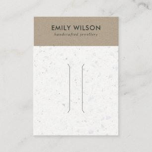 RUSTIC WHITE KRAFT TERRAZZO HAIR CLIP DISPLAY CARD