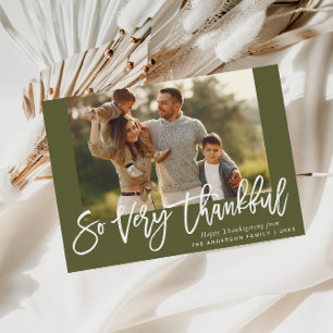 rustic white lettering happy thanksgiving  card