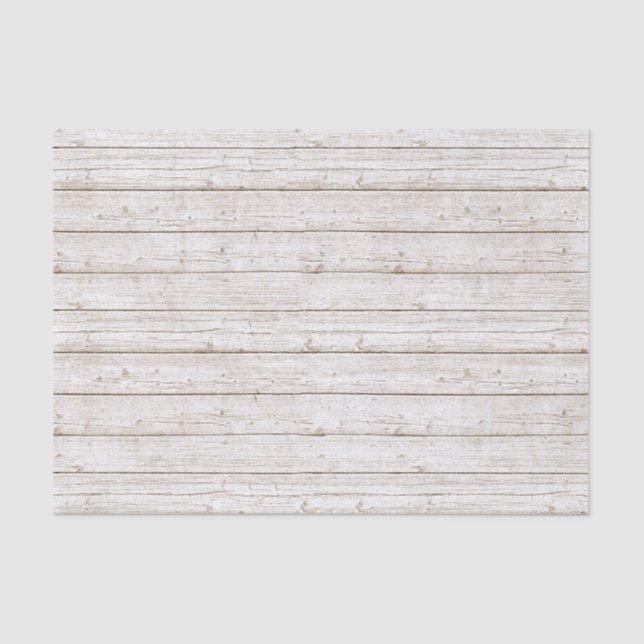 Rustic White Painted Wood Boards Woodland Wedding Tissue Paper (Front)