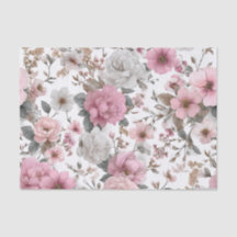 Rustic White Pink Vintage Boho Floral