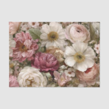 Rustic White Pink Vintage Boho Floral