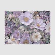 Rustic White Purple Vintage Boho Floral