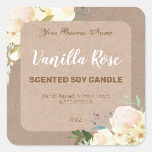 Rustic White Rose Product Labels