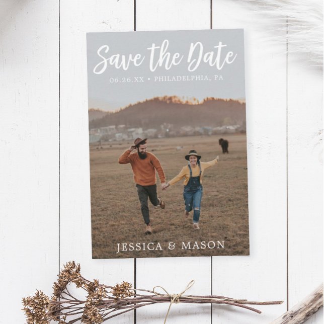 Rustic White Save the Date Card - Save The Dates (Creator Uploaded)