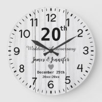 Rustic White Wood 20th Wedding Anniversary Custom