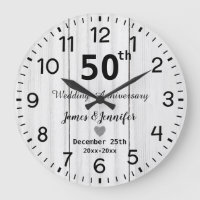 Rustic White Wood 50th Wedding Anniversary Custom