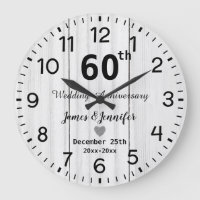 Rustic White Wood 60th Wedding Anniversary Custom