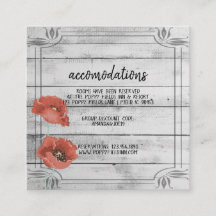 Rustic White Wood Poppy Flowers Wedding Hotel