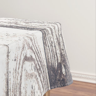Rustic White Wood Shabby Chic Country Wedding Tablecloth