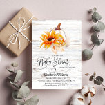 Rustic White Wood Watercolor Pumpkin Baby Shower Invitation<br><div class="desc">Rustic White Wood Watercolor Pumpkin design! If you want to change the font style,  color or text placement,  simply click the "Customize Further" button. If you need help with my design,  please don`t hesitate to contact me!</div>