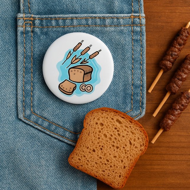 Rustic Whole Grain Bread Farmhouse Food 6 Cm Round Badge (Creator Uploaded)