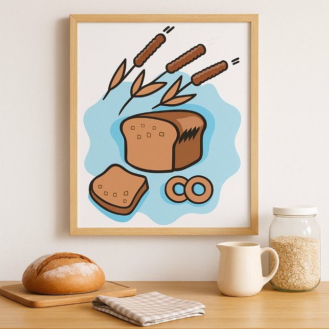 Rustic Whole Grain Bread Farmhouse Food Poster (Creator Uploaded)