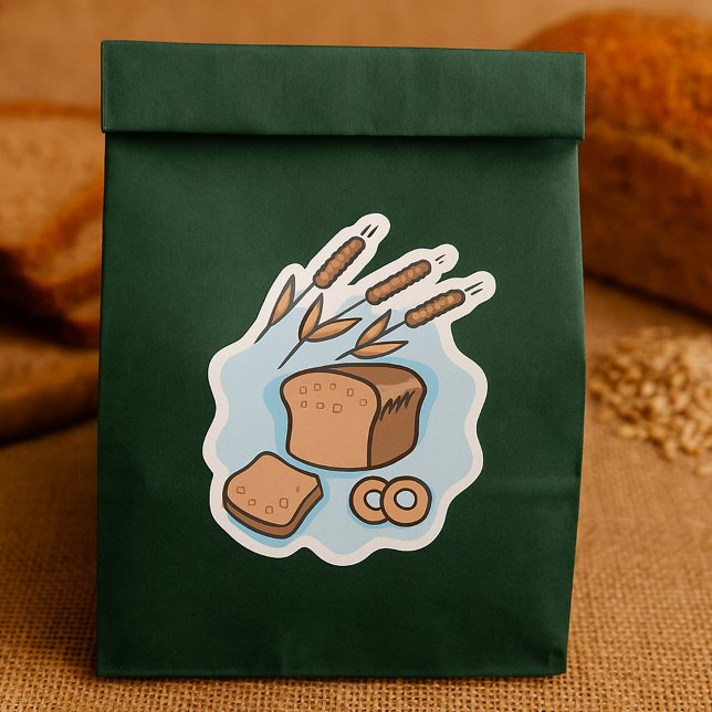 Rustic Whole Grain Bread Farmhouse Food Square Sticker (Creator Uploaded)