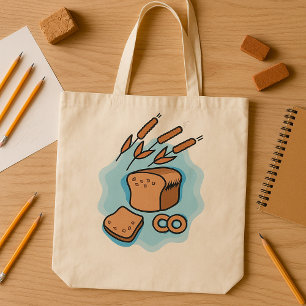 Rustic Whole Grain Bread Farmhouse Food Tote Bag