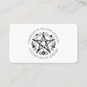 Rustic Wiccan Pagan Jewellery Designer QR Code  Business Card