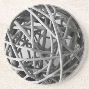 Rustic Wicker Ball  Coaster
