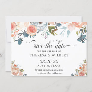 Rustic Wild Autumn Floral Wedding Save the Date