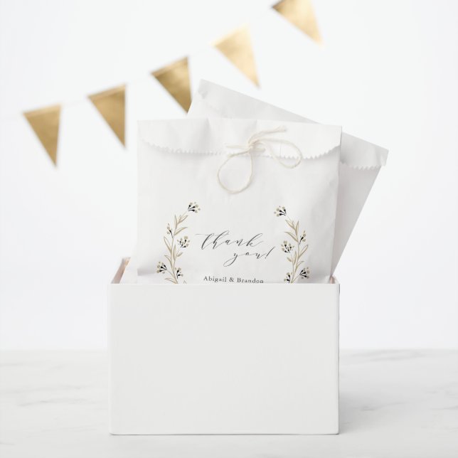 Rustic Wild Floral Country Wedding thank you Favour Bag (Party)