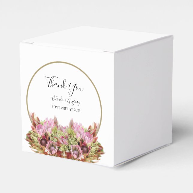 Rustic Wild Flower Bouquet Wedding  Favour Box (Front Side)