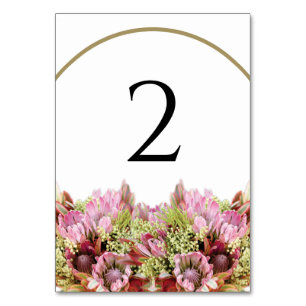 Rustic Wild Flower Bouquet Wedding Table Number