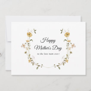 Rustic wild flower happy mother's day card