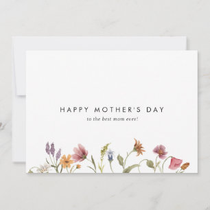 Rustic wild flower happy mother's day photo card