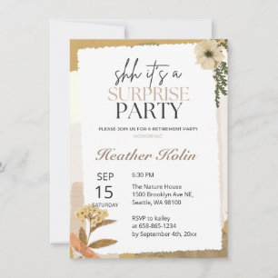 Rustic Wild Flowers Photo Retirement Card Online