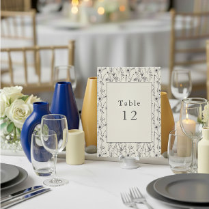 Rustic wild flowers table number