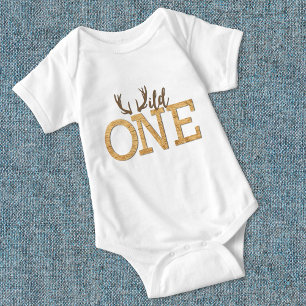 Rustic Wild One 1st Birthday Baby Bodysuit