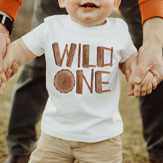 Rustic Wild One 1st Birthday  Baby T-Shirt (Creator Uploaded)