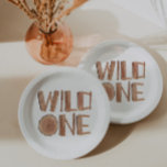 Rustic Wild One 1st Birthday  Paper Plate<br><div class="desc">Wood rustic wild one 1st birthday paper plates.</div>