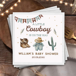 Rustic Wild West Cowboy Baby Shower Paper Plates Napkin