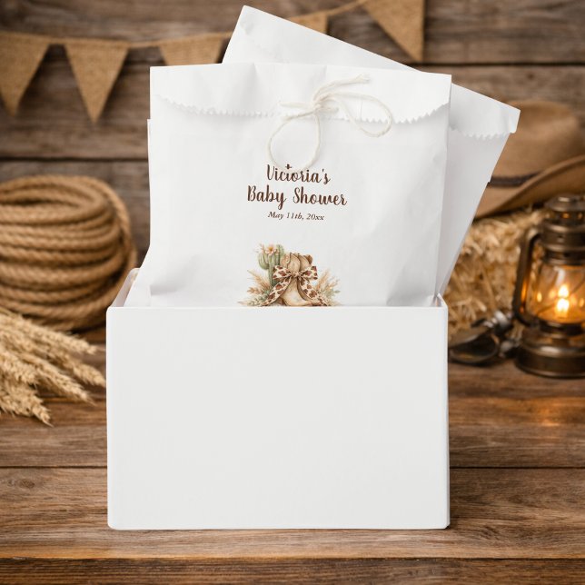 Rustic Wild West Cowboy Boot Baby Shower Thank You Favour Bag (Creator Uploaded)