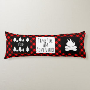Rustic Wild Woodland Buffalo Check Plaid Body Cushion