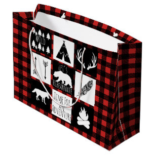 Rustic Wilderness & Animals Buffalo Check Plaid Large Gift Bag