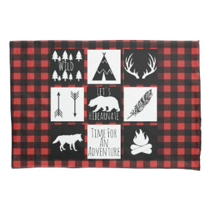 Rustic Wilderness & Animals Buffalo Check Plaid Pillowcase