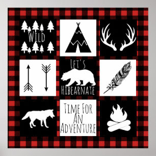 Rustic Wilderness & Animals Buffalo Check Plaid Poster