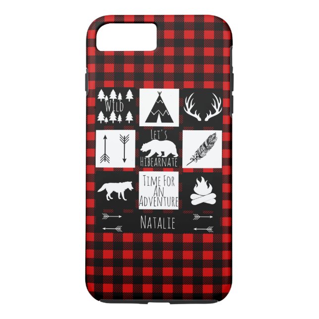 Rustic Wilderness & Animals Lumberjack Plaid Case-Mate iPhone Case (Back)