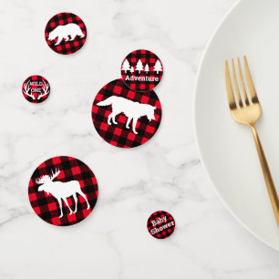Rustic Wilderness & Animals Plaid Adventure Confetti