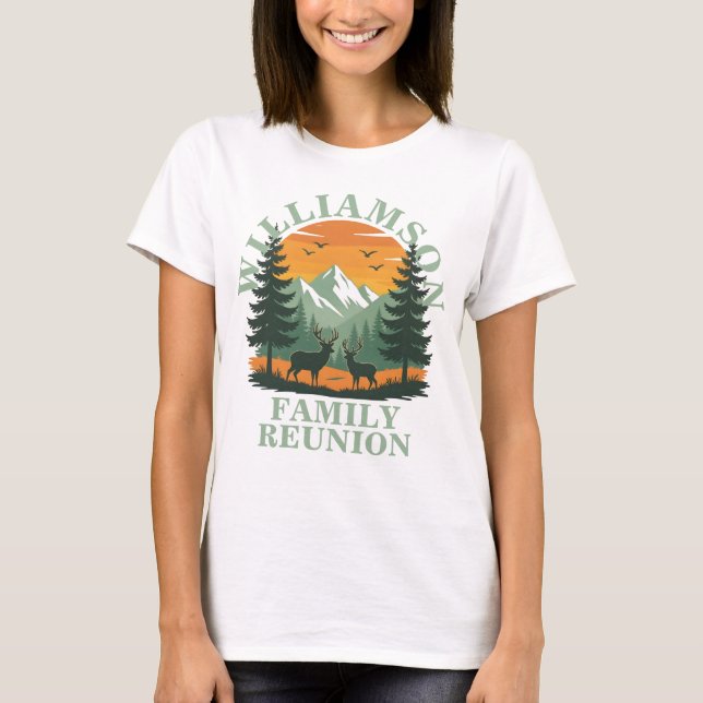Rustic Wilderness Family Reunion Customisable T-Shirt (Front)