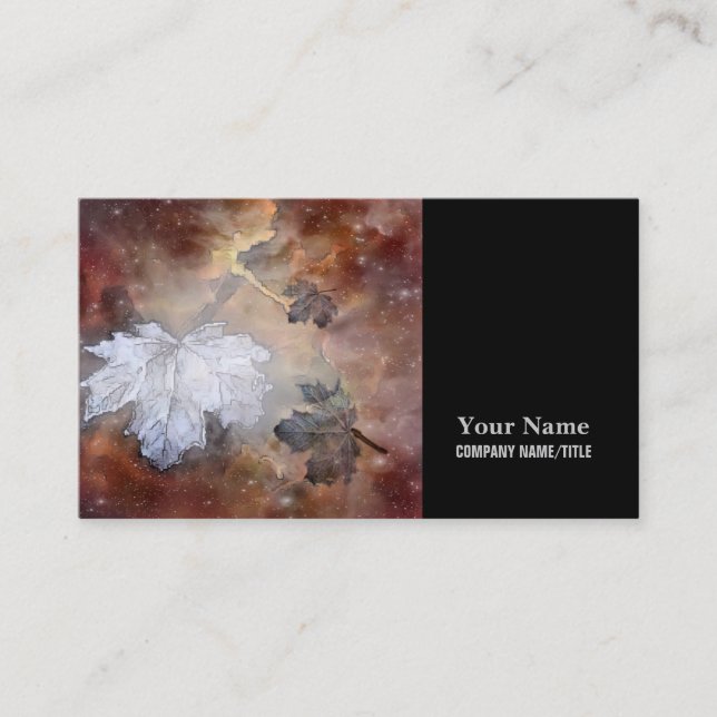 Rustic Wilderness Maple Leaves Business Card (Front)